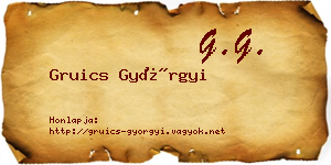 Gruics Györgyi névjegykártya